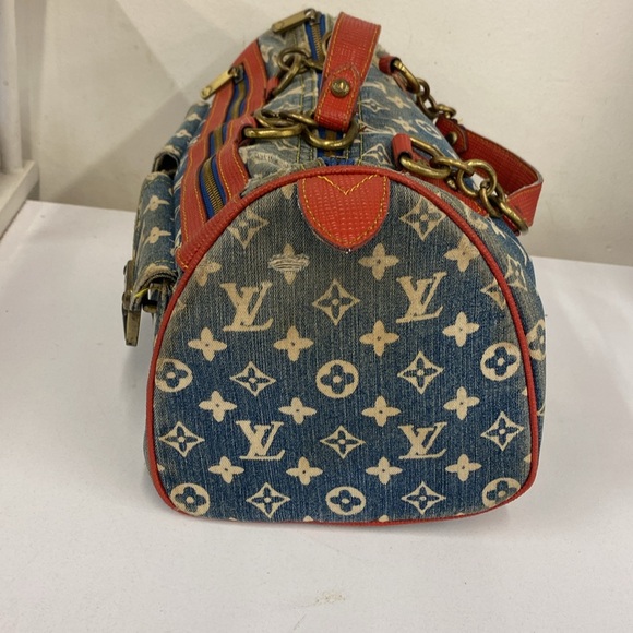 Louis Vuitton vintage denim bag with chain handles - Picture 3 of 14